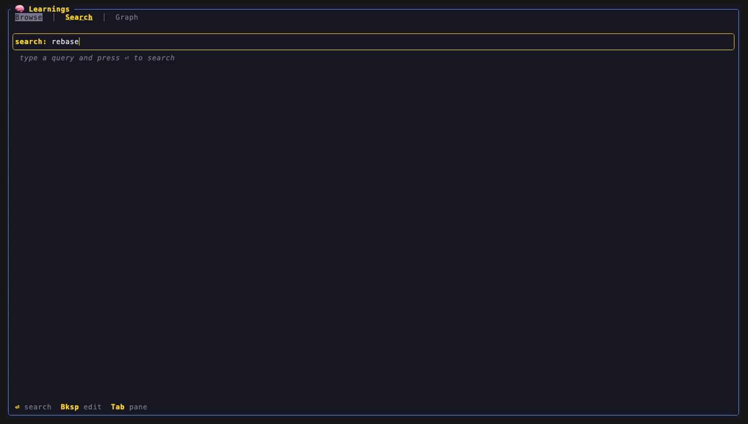 The Search tab with a query typed in the search box